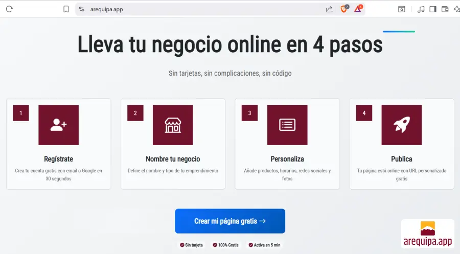 Cómo crear una página gratis en Arequipa